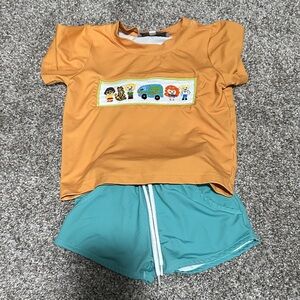 Kids Matching Set - Orange and Teal